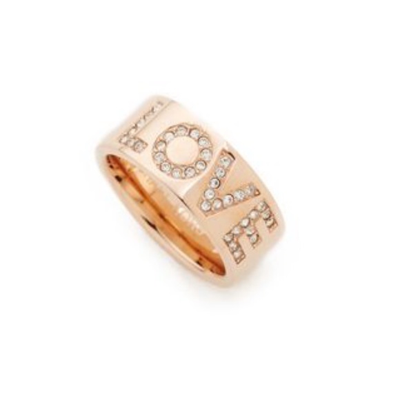 $85 Michael Kors Crystal Love Band Ring - Picture 6 of 6